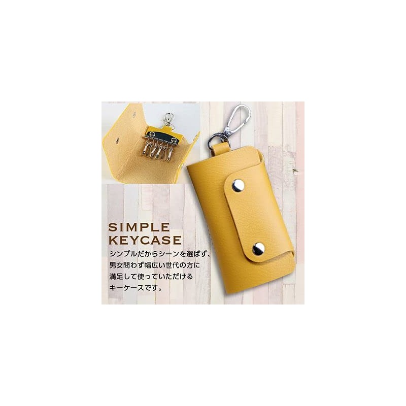grepo Key Case, 6 Row Key Cover, Leather, Carabiner, Key