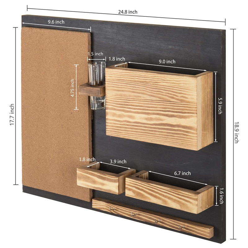 MyGift 25 x 19 Inch Wall Mounted Dual Tone Solid