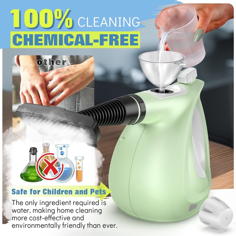 Steam Cleaner, Powerful Pressurized Handheld Steam Cleaner for Home with