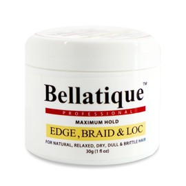BELLATIQUE Professional Edge, Braid, & Loc Maximum Hold Edge Control (1 Oz) for Natural, Relaxed, Dry, Dull, & Brittle Hair - No Flaking, No Whitening, Fast Drying, High Shine