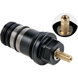 YBMTE 94282000 Upgraded 3/4-Inch Thermostatic Cartridge Spare Parts Replacement ，Fit for Both 2-Hole and 3-Hole Thermostatic Tubs Brass OEM - 94282000