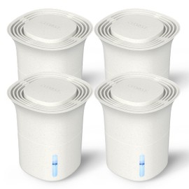 CLEVAST Refillable Moisture Absorbers Boxes - 4 Pack 12.5 oz Reusable Dehumidifier Boxes for Closets, Wardrobes & Bathrooms, Removes Excess Moisture, Dampness & Humidity