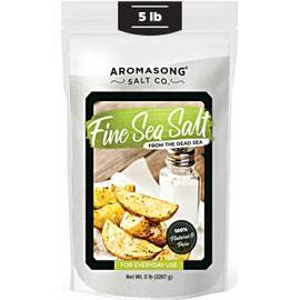 Aromasong Fine Sea Salt - 100% Pure & Natural Dead Sea Table Salt For Cooking & Baking - Bulk 5 Lb.