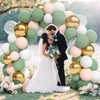60pcs 12inch Olive Green and Gold Latex Helium Balloons,Gold Confetti