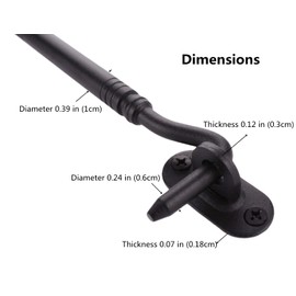 Runningfish 6" Barn Door Lock Sliding Door Lock Barn Gate Latch Stainless Steel Hook Lock Black Heavy Duty Barn Door Latch Cabin Hook Eye Latch Easy Lock Black 6"(Update Tone)