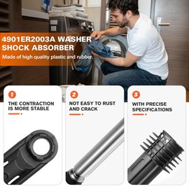 383EER3001G 4901ER2003A Washer Shock Absorber (OEM UPGRADE) Fit for LG Washing Machine - 3 PACK (10 YEARS WARRANTY) - Replace 383EER3001F 383EER3001H 383EER3001K 383EER3001J