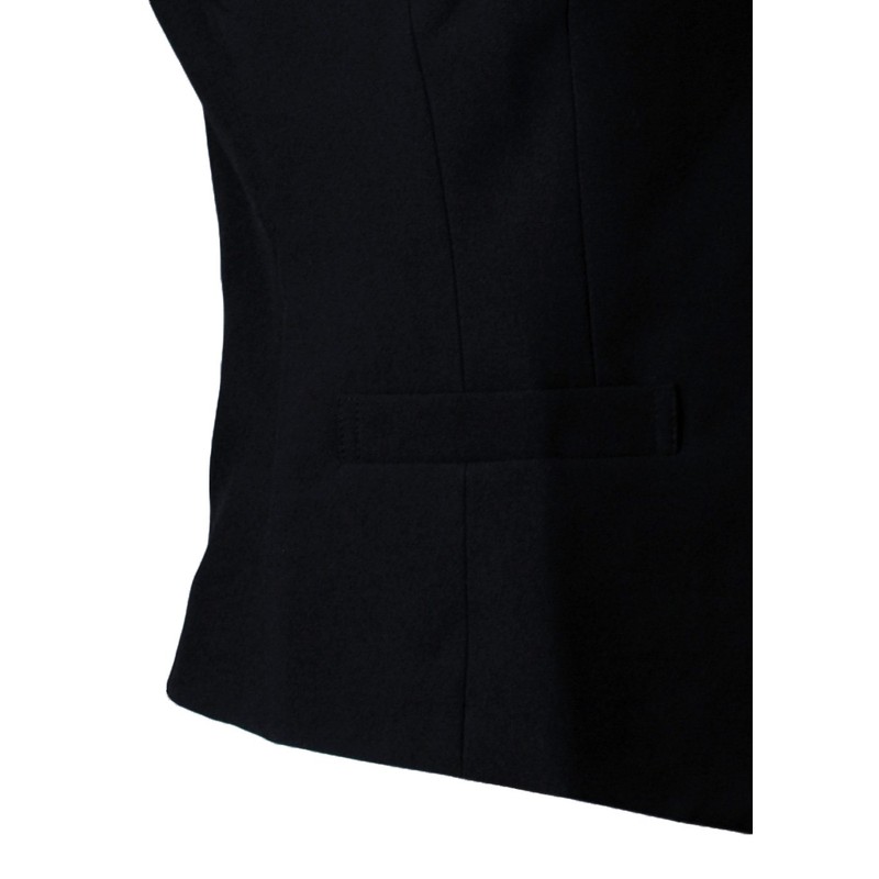 Arbe AS8062-10 Women's Collared Vest Black Formal Cafe Restaurant Waitress