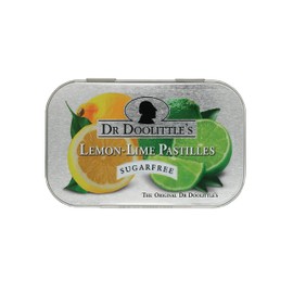 DOOLITTLE Dr Sugar Free Soft Fruit Pastilles for Voice and Throat, Lemon Lime Flavor, 2.12 Ounce Tin, Approximately 25 Count Package