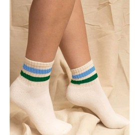 Fszsaa Novelty Socks For Women Striped Retro Mini Crew Socks Sporty Calf Socks Casual Cotton Ankle Socks Women, 3pack-ankle Socks Cushioned Striped Multicolor D, One Size