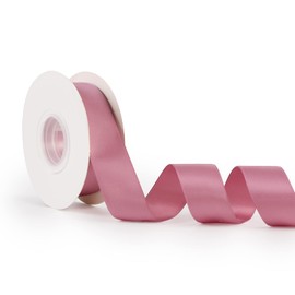 DINDOSAL Dusty Rose Ribbon Mauve Satin Ribbon 1 Inch Dark Pink Silk Ribbon for Wedding Bouquet Dusty Pink Ribbon for Crafts Ribbon for Gift Wrapping- 25Yards