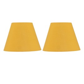 Set of 2 Ochre Fabric Table Lamp Shades, Lampshade for Table Lamp or Bedside Light, Diameter 20cm