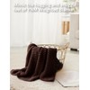 YNM Chunky Cotton Knit Throw Blanket, Medium Weight Cable Knit