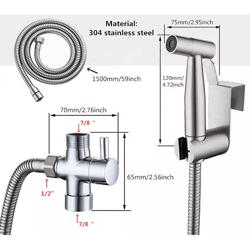 Pulverizador de Bidet para Wc - Tekxdd Acero Inoxidable