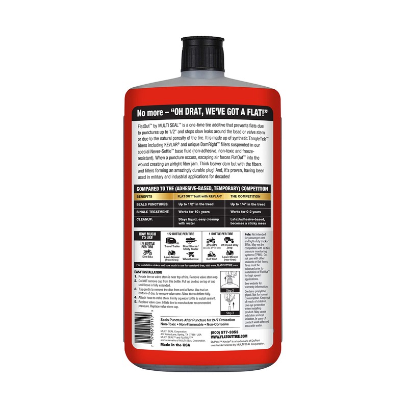FlatOut 99906 Tire Sealant (Multi-Purpose Formula), Great for Boat Trailers,