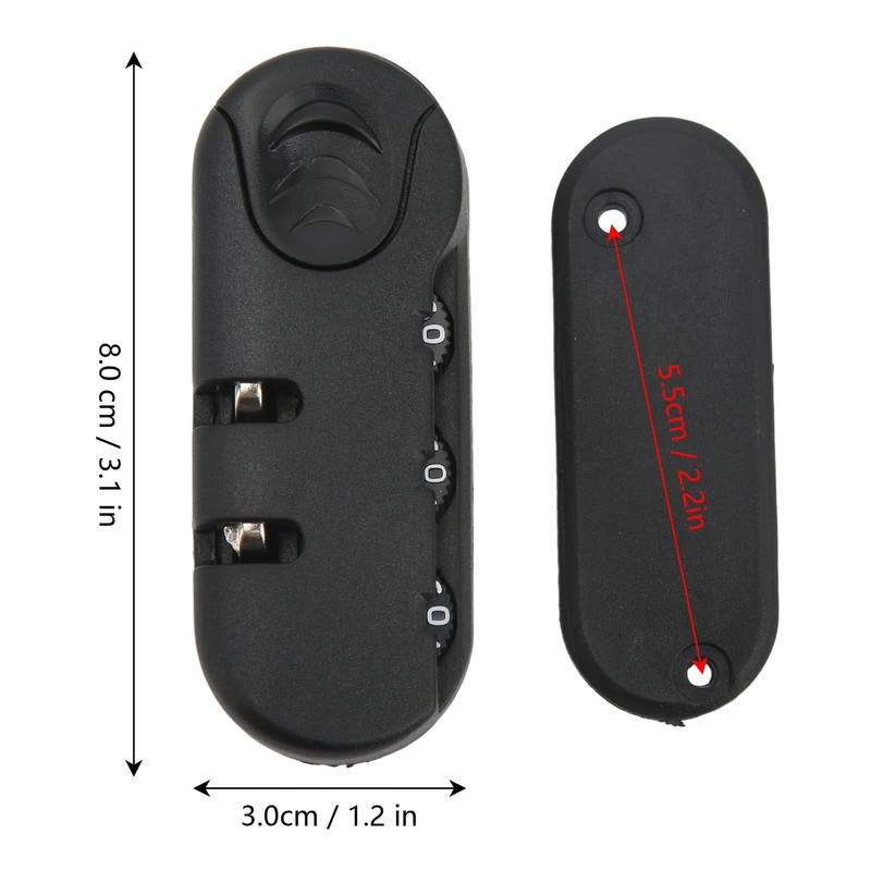 Drfeify Luggage Lock, 3 Digit Zinc Alloy Lock Plastic Frosted
