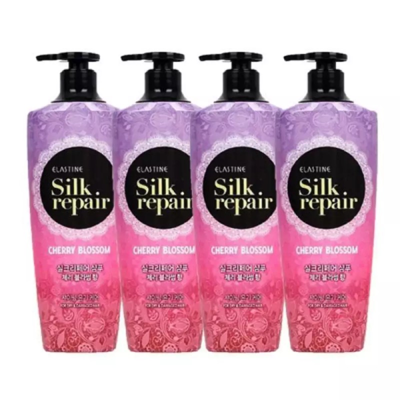 Elastin (손상케어)엘라스틴 실크리페어 체리블라썸 샴푸 550ml 4개 Damage Care Elastine