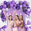 Purple Birthday Decorations for Women with Metallic Dark Pastel Purple