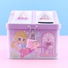 Mobestech 2pcs Adorable Mermaid Pattern Tinplate Coin Bank House Shaped
