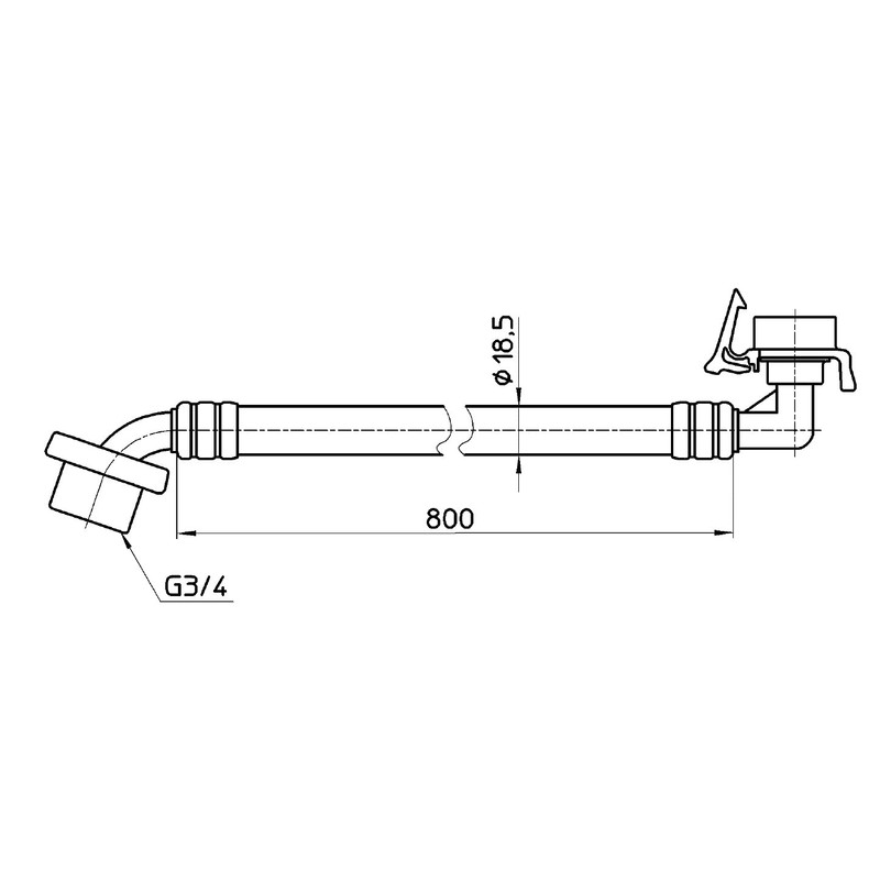 SANEI (サンエイ) Automatic Washing Machine Water Supply Hose L-Type, Length