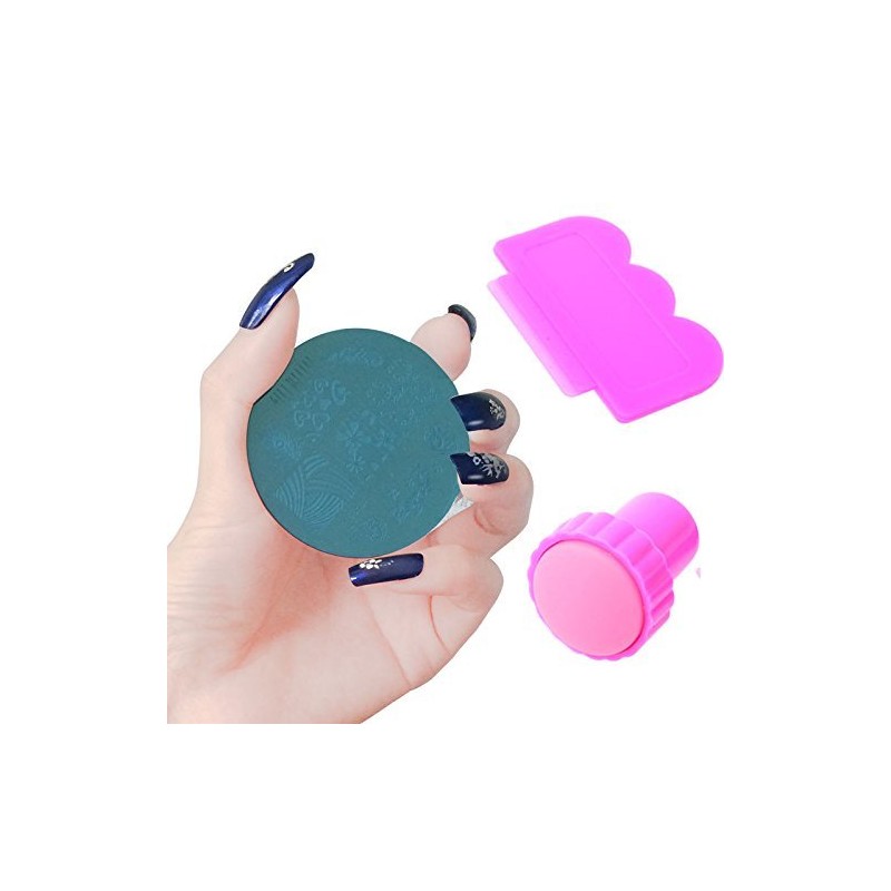 10 X Nail Art Stempel Stempeln Teller Set + Werkzeug