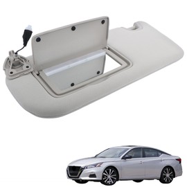 Thomletha Gray Front Driver Side Sun Visor with Mirror and Light Replacement for Nissan Altima 2019-2024 Replacement for 96401-6CA3C