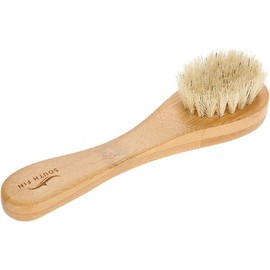 Cepillo de Limpieza Facial, Mango de Madera Cepillo de Limpieza Facial Cepillo de Exfoliación Manual para el Cuidado de la Piel