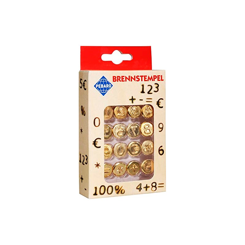Pebaro 12-Burning Dies with Numbers 0-9 and Signs