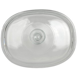 Corningware F-12C - Tapa ovalada de vidrio de 1.5 cuartos de galón para hornear de 1.5 cuartos de galón, color blanco francés, ovalado sin asas, (plato se vende por separado)