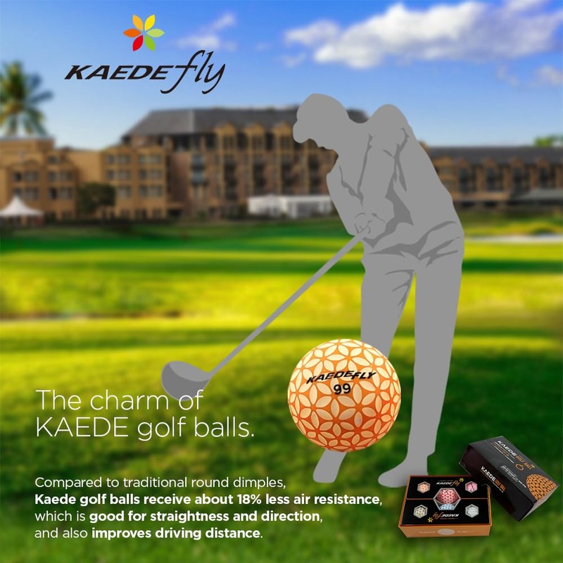 Kaede Fly Distance Golf Balls (Half Dozen) 2 Tone Colored