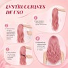 Pelucas Rosa Onduladas y Rizadas para Mujeres