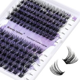 Individual Lashes Lash Clusters C D Curl DIY Lash Extension Wide Stem Lash Clusters 12-16mm Mixed Length Thin Band Cluster Lashes Reusable Eyelash Extension Soft and Wispy Lash Extension Comfortable Lash Extension Clustersï¼Hybrid/Volume-0.07D, 12-16mm 