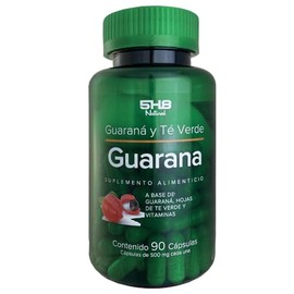 5H8 Suplemento de Guaraná 90 Cápsulas con 450 MG de Guaraná, Cafeína y Té Verde
