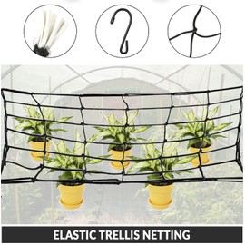 Senua Elastic Trellis for Grow Tent 50 x 50 cm - 60 x 60 cm Plant Support Scrog Net, Hydroponic Grow Room Scrog Net, Universal Heavy Duty Trellis Net with Steel Hooks