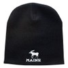 e4Hats.com Maine State Moose Embroidered Short Beanie - Black OSFM