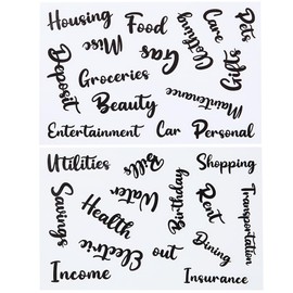 GORGECRAFT 116Pcs Cash Envelope Labels Stickers A6 Budget Binder Labels Black Words Money Organizer Category Letter Stickers for Finance Planner Budget Saving Challenge Sinking Funds Daily Expenses