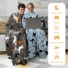 Catalonia Wearable Fleece Blanket with Sleeves and Foot Pockets for