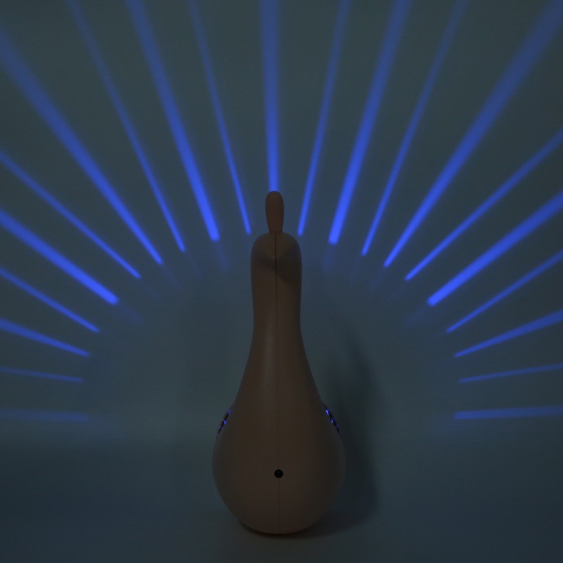 PeacockShaped Projection Lamp Decorative Light Touch Control ABS Nightlight Bedroom(Pink
