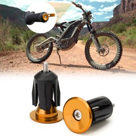YIBEICO Bar End Plugs Handlebar End Caps for Talaria/Honda/Surron Light Bee/Yamaha/Suzuki Kawasaki, 7/8" Aluminum Handlebar Grip with Spanner for Taparia (Yellow)