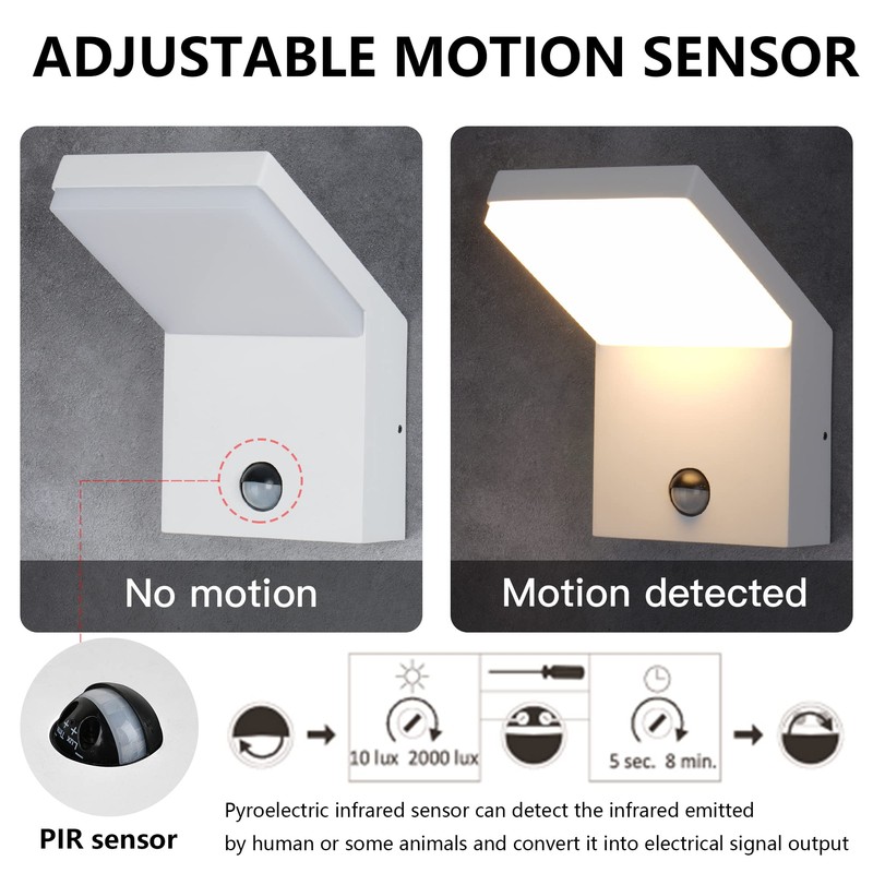 Lustrlach Motion Sensor Outdoor Light Fixtures Wall Mount,Exterior Wall Sconce,