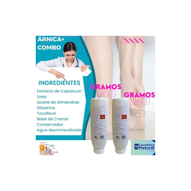 Combo Piezas Crema Árnica Capsaicina Neuropatía Diabética Capsicum Fórmula Avanzada