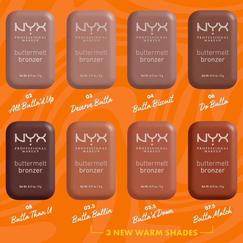 NYX Professional Makeup Buttermelt Powder Bronzer, Up To 12H Wear,