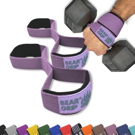 BEAR GRIP - High Quality Figure-8 Weight Lifting Straps (Sold in Pair) (Pastel Purple)