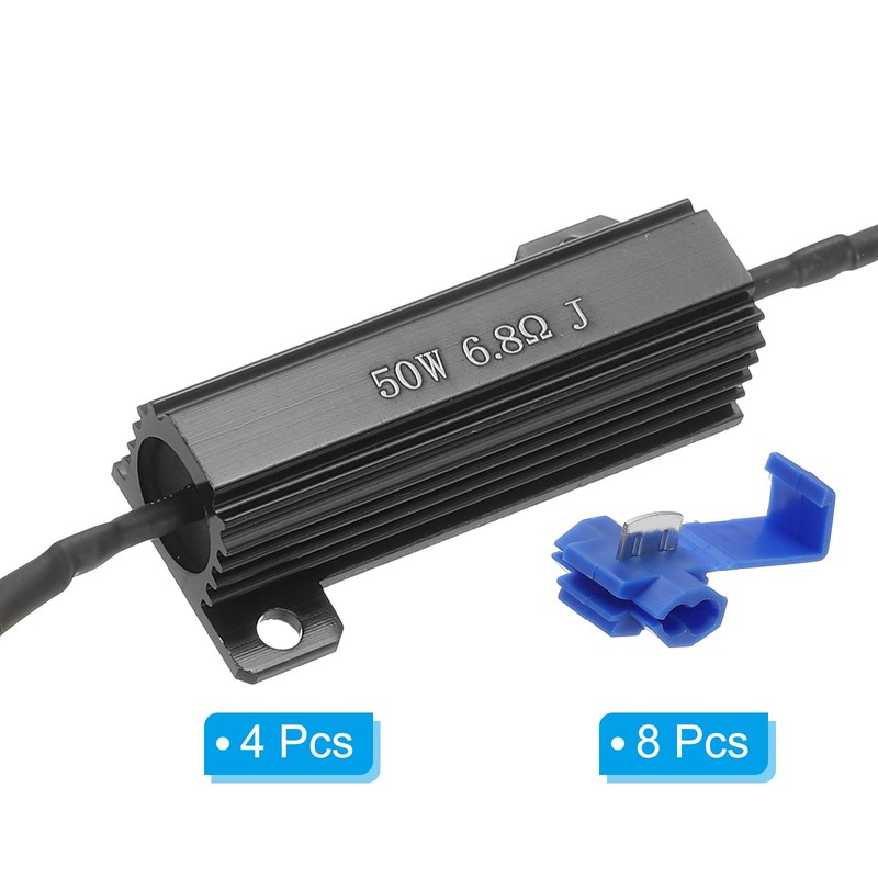 PATIKIL 50W 6.8 Ohm Aluminum Shell Resistor, 4Pcs Aluminum Housing