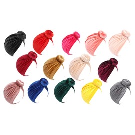 Velour Velvet Turban Hair Band Headband Newborn Photo Head Protection Hat Ribbon Spring Summer Autumn Winter Newborn Baby Baby (Beige, Same Size)