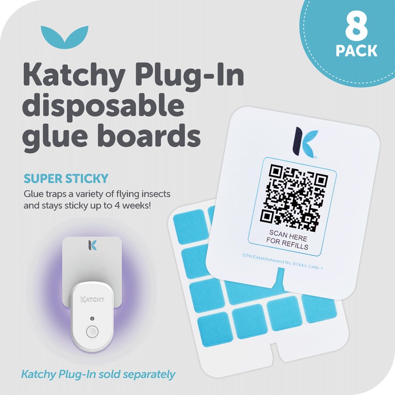 Katchy Plug-in Glue Board Refills (8 Pack) - Indoor Insect