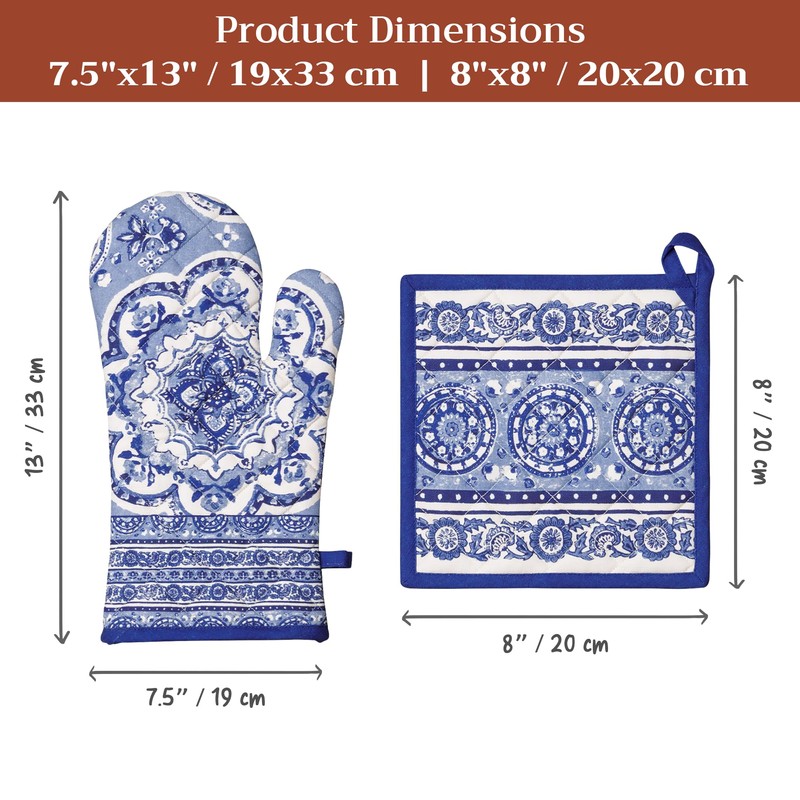 Maison d' Hermine 100% Cotton Oven Mitt & Pot Holder