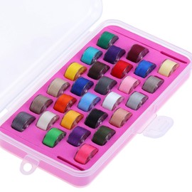 New brothread 28pcs Assorted Colours 60S/2 (90WT) Pre-Wound Bobbins Bottom Thread Plastic Size A SA156 for Embroidery and Sewing Machine DIY Embroidery Thread Sewing Thread