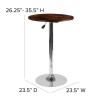 Flash Furniture 23.5Rd Wood Adj Table In