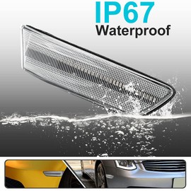 2Pcs Full LED White Side Marker Lights for Infiniti G35 coupe Skyline V35 2003-2007 Clear Lens Front Turn Signal Sidemarker Lamp OEM Replacement