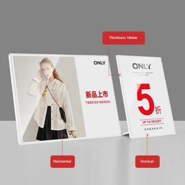 ECKEK Acrylic Sign Holder A3/A4/A5 Menu Displays L Shape Sign Stand Table Top Sign Stand (Horizontal A3 420×297mm/16.54×11.69inches)